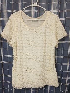 Kim Rogers Ruffle Short-Sleeve Top Size 2x Fits Smaller